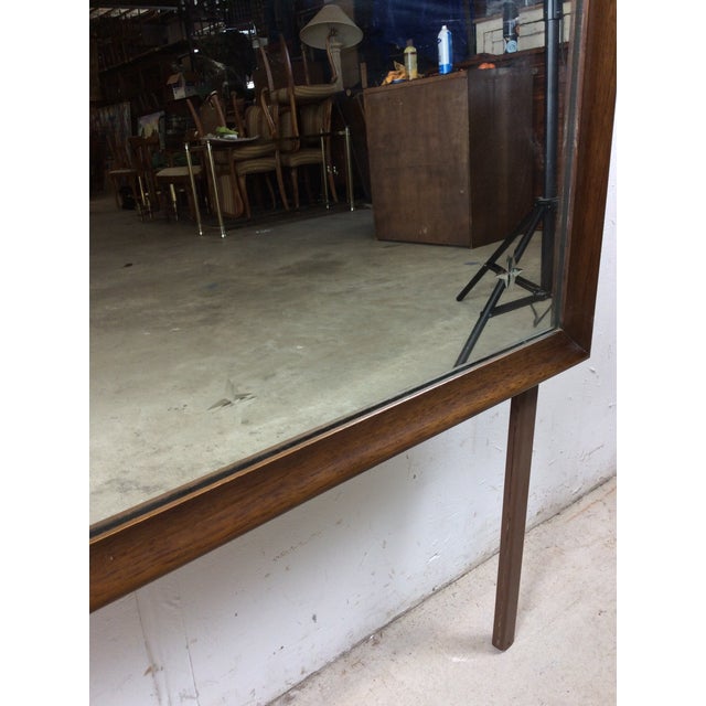 Mid Century Modern Mountable Mirror With Walnut Frame For Sale - Image 10 of 17