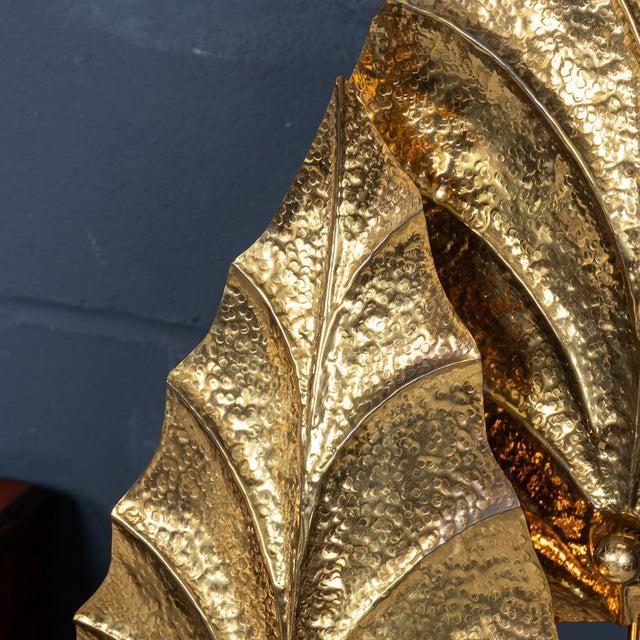 Vintage Italian Brass Floor Lamp in the style of Tommaso Barbi, 1970 For Sale - Image 10 of 18