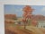 Vintage Mid Century Autumn Farmhouse Landscape Painting For Sale - Image 4 of 6