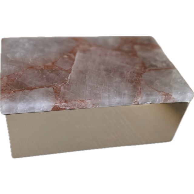 Red Hematoid Quartz on Brass Rectangular decorative Box Bridging innovative craftsmanship with refined materials, this...