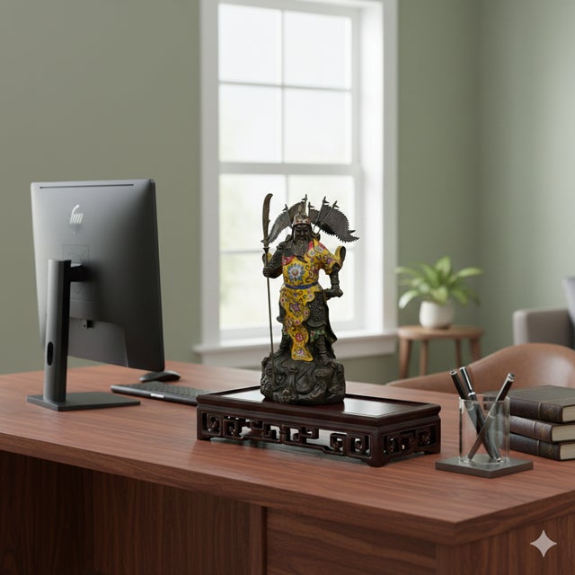 1990s Dark Brown Stained Oriental Geometric Rectangular Display Table Stand For Sale - Image 5 of 12