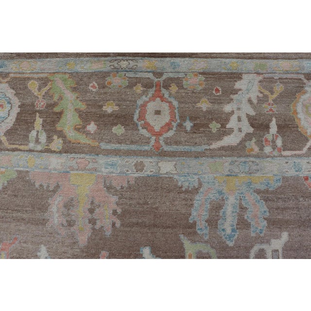 Keivan Woven Arts Large Oushak Rug Made With Old Wool in Light Brown 13'4 X 17'6 For Sale - Image 15 of 17