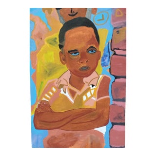 "Watching It Unfold", Acrylic on Canvas Painting by David Akolo For Sale
