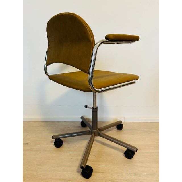 Metal Vintage Mustard Office Desk Chair by Kovona, 1970s For Sale - Image 7 of 10