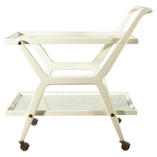 Italian White Lacquered Trolley, 1970s For Sale