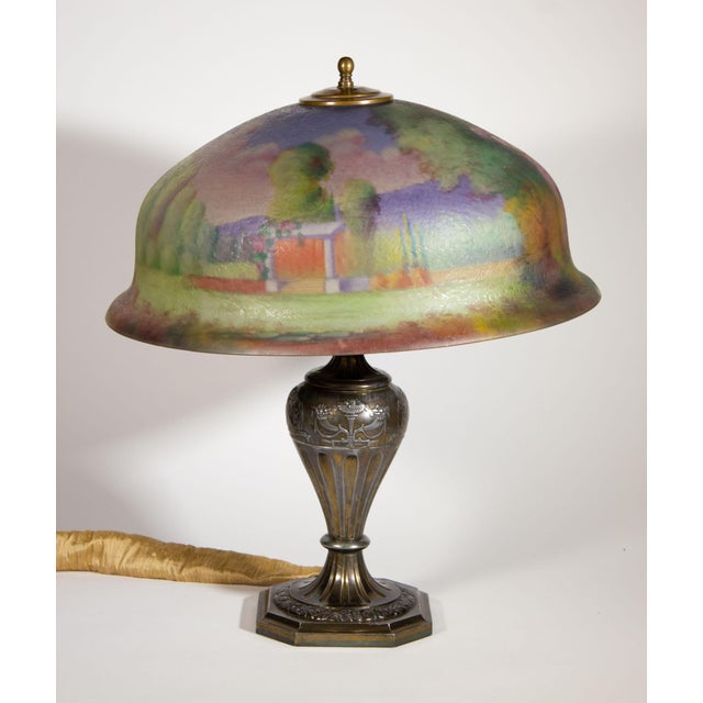Pairpoint Reverse HandPainted Glass Table Lamp Chairish