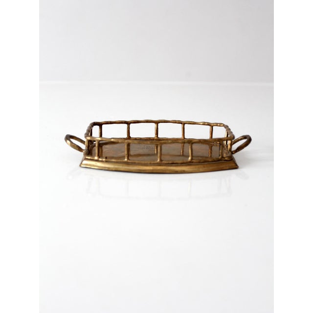 Mid-Century Hollywood Regency Brass Gallery Tray For Sale - Image 6 of 10