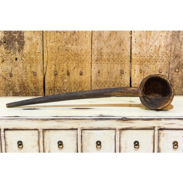Mid 20th Century Mid 20th Century Long Wooden Ghee Spoon For Sale - Image 5 of 6