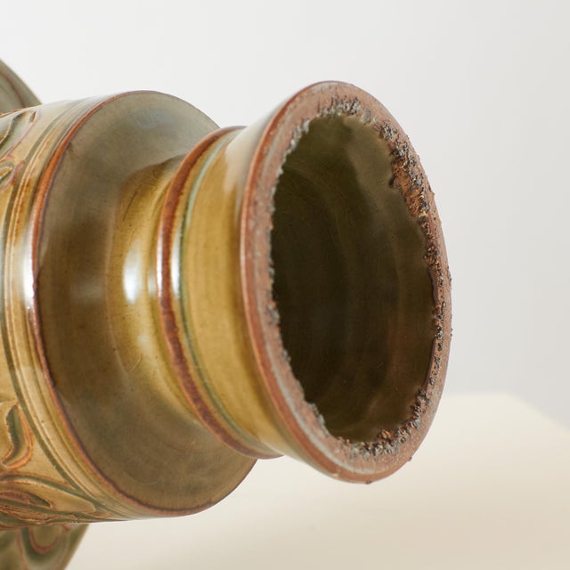 Porcelain Vessel with Fish and Wave Motifs For Sale - Image 4 of 6