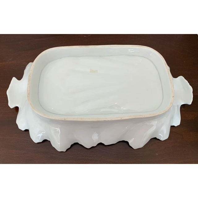 Antique Porcelain Shell Serving Dish 19th C. Gold Gilt For Sale - Image 9 of 12