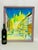 Mid-Century Modern 1970s Whimsical Mid-Century Modern Cityscape Painting in Lavender Frame For Sale - Image 3 of 11