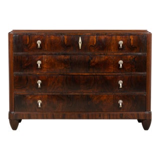 1930s French Art Deco Rosewood Chest of Drawers For Sale