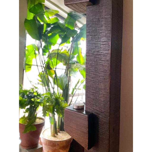 Brown Stilt Dark Brown Mango Wood Floor Mirror For Sale - Image 8 of 8