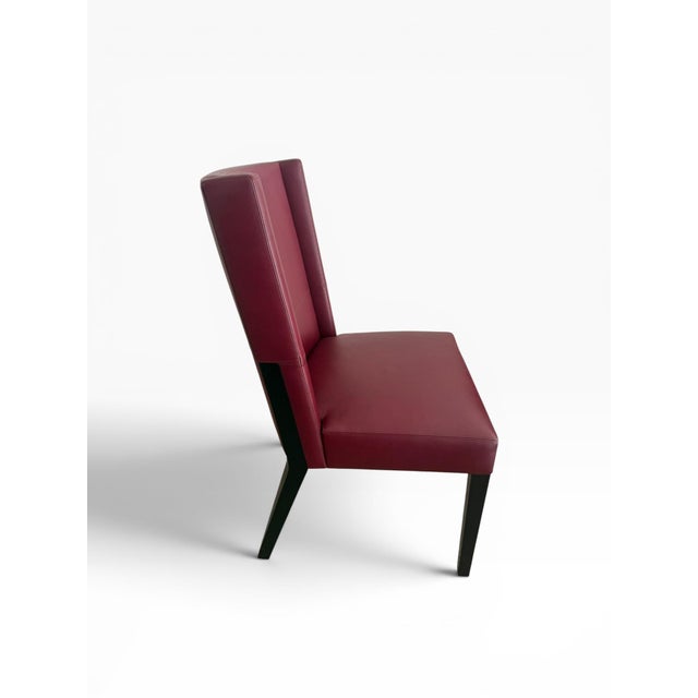 Set of 10 Joseph Jeup Modern Burgundy Leather Dining ChairsR For Sale - Image 9 of 10