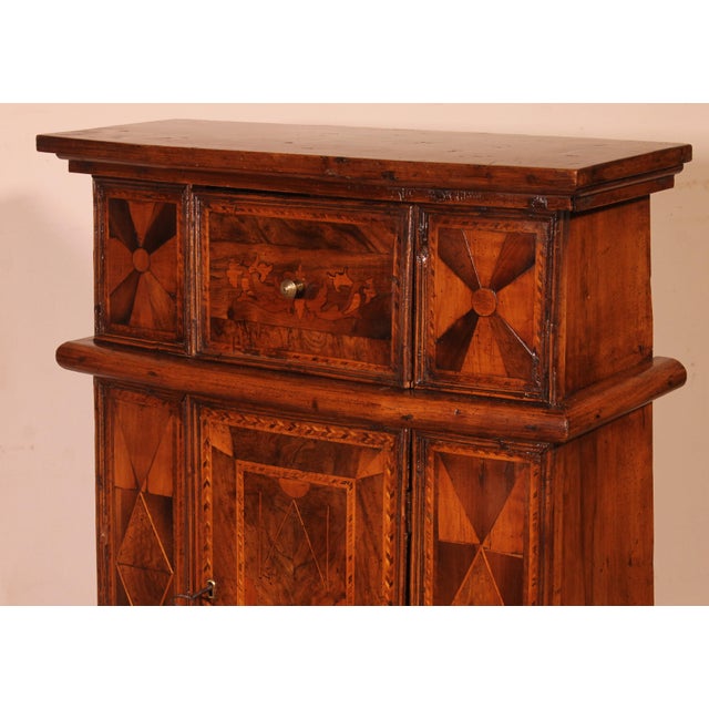 16th Century Renaissance Italian Oratory in Blond Walnut with Inlays For Sale - Image 13 of 15