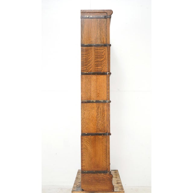 Antique Five Section Oak Globe Wernicke Barrister Bookcase For Sale - Image 10 of 13