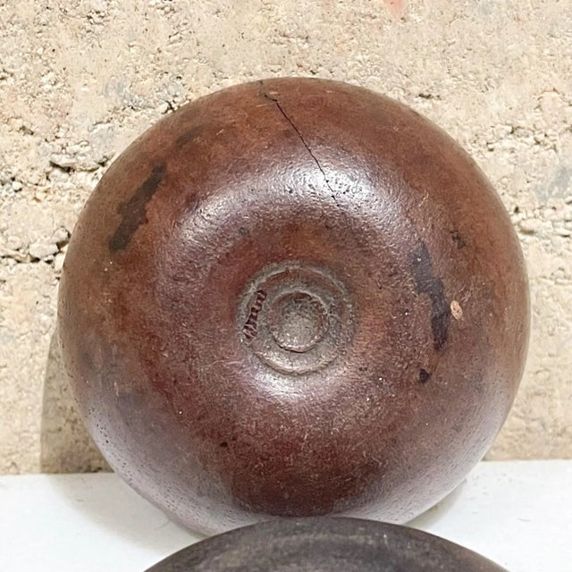 Brown 1970s Small Lidded Wood Vessel Container For Sale - Image 8 of 18