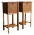 Striped Oak Bedside Tables, Set of 2 For Sale