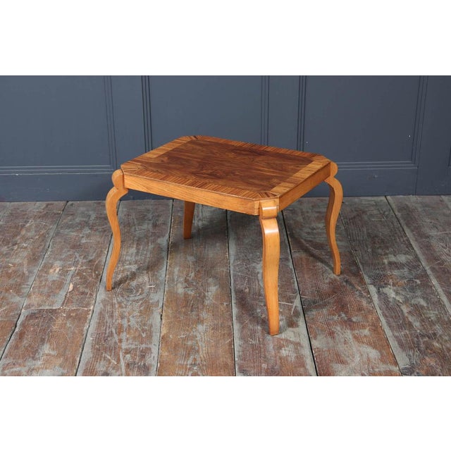 Mid-Century Modern Art Deco Italian Walnut & Zebrano Side Table, 1930s For Sale - Image 3 of 12
