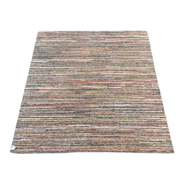 Multi Color Stripe Design Hand Made Rug For Sale