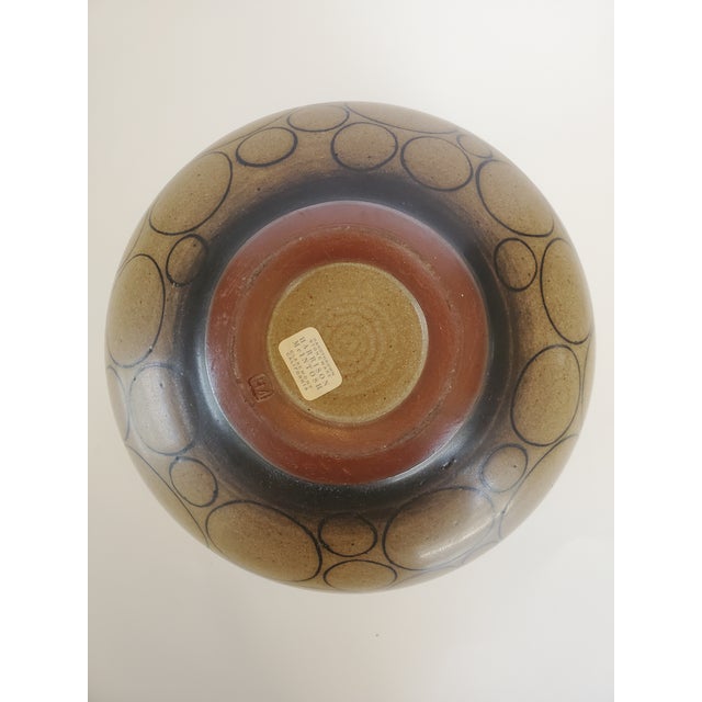 Harrison Mcintosh Mid 20th Century Harrison McIntosh Stoneware Pottery Covered Vessel with Abstract Circles For Sale - Image 4 of 13