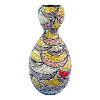 20th Century Acid-Finished Ceramic Vase eith Fat Lava Effect attributted to Vallauris Factory, France., 1950s For Sale