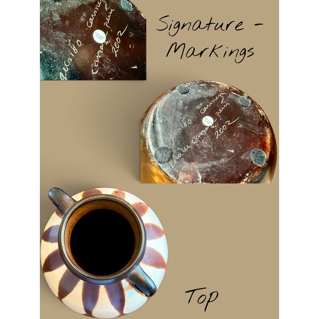 Ceramic Signed Chulucanas Peru Pottery Vase-Segundo Carmen-Large Studio Ceramic-Floor For Sale - Image 7 of 11