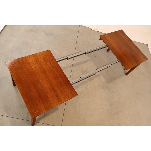 Stickley Mission Collection Harvey Ellis Inlaid Oak Extendable Dining Table For Sale In Philadelphia - Image 6 of 18