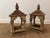 Vintage Asian-Inspired Pagoda Lantern Stands With Distressed Finish and Faux Verdi Gris Copper Roofs, a Pair For Sale - Image 11 of 11