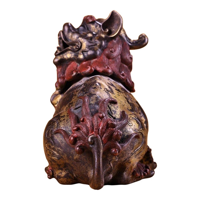 Gilt Bronze Pixiu Incense Burner – High Relief Mythical Beast Censer For Sale