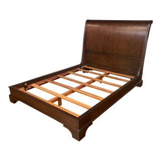 Mahogany Queen Size Sleigh Bed With Low Footboard by Leighton Hall - Showroom Sample For Sale