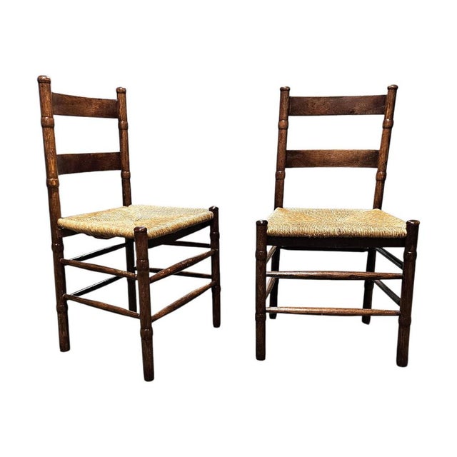 Art Deco Rush Chairs, Set of 2 For Sale - Image 5 of 18