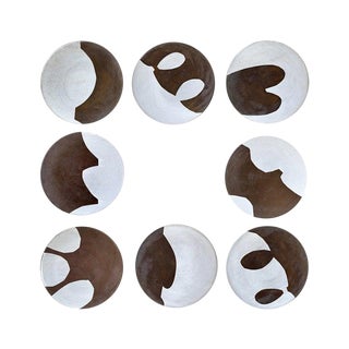 Set of Eight Hand-Thrown Stoneware Dinner Plates