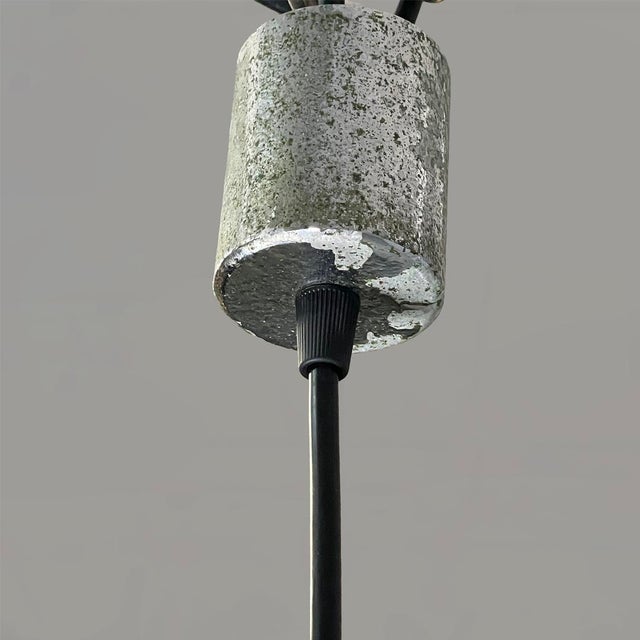 Mid-Century Modern Italian Round Opaline Glass Chandelier, 1960s For Sale - Image 4 of 16