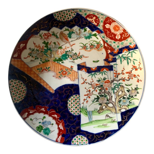 Mid 19th Century Meiji Japanese Porcelain Imari Charger For Sale