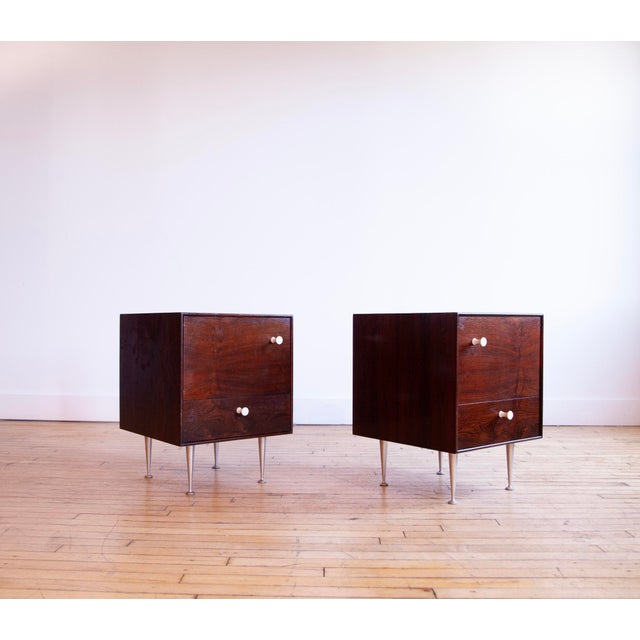 Wood Pair of 1950s George Nelson Rosewood Nightstands for Herman Miller, Attributed For Sale - Image 7 of 8
