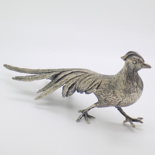 Vintage Italian Handmade Genuine Silver Pheasant Figurine by Raspini Gioielli, 1960s For Sale - Image 10 of 16