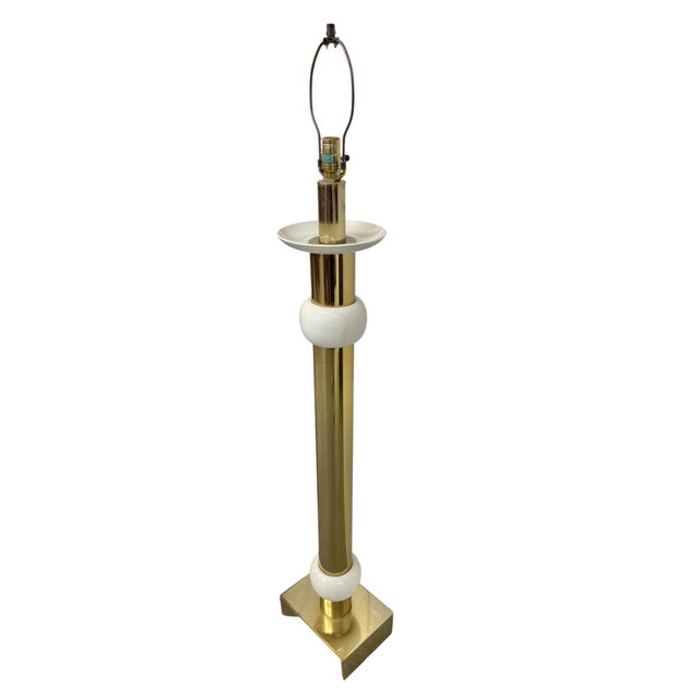 Mid-Century Modern 1970s Mid-Century Modern Parzinger Style Brass Floor Lamp For Sale - Image 3 of 7