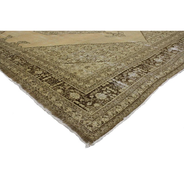 Rustic Antique Persian Tabriz Rug - 09'00 X 12'00 For Sale - Image 3 of 11