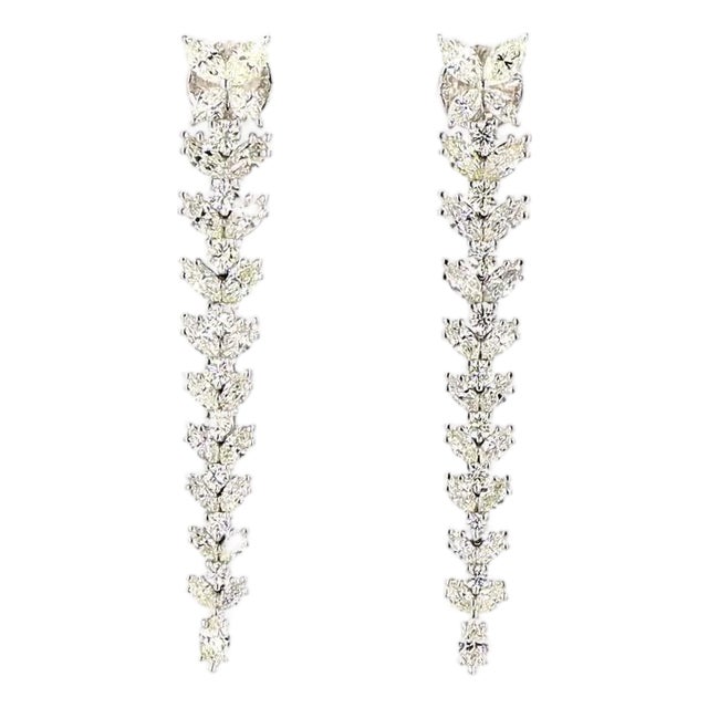 1.61 Carat Round Brilliant Cut Diamond Gold Earrings, Pair For Sale