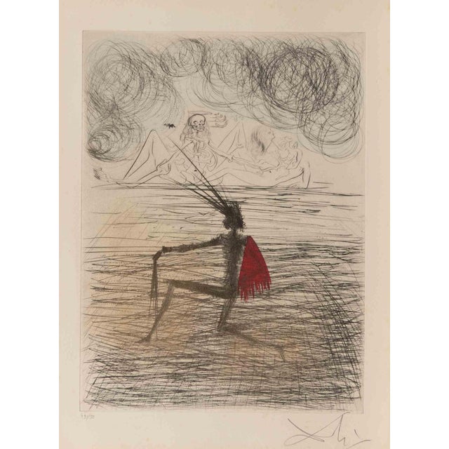 Salvador Dali, Chevalier à Genou, Etching, 1960s For Sale