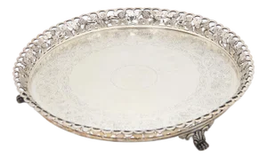 Circular Silver Catchall with Grid