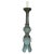 Monumental bronze table lamp in the style of James Mont. This tall sculptural Chinoiserie lamp features a handled...