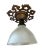 This unique flushmount will make a statement in any room if the house. Original hammered iron with roping detail and all...