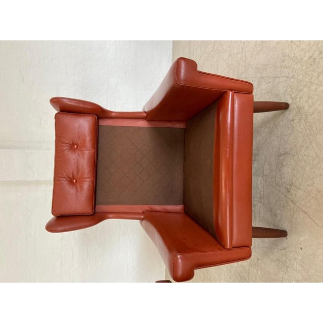 Set of Vintage Danish Lounge Chair and Ottoman in Cognac Leather by Svend Skipper For Sale - Image 18 of 18