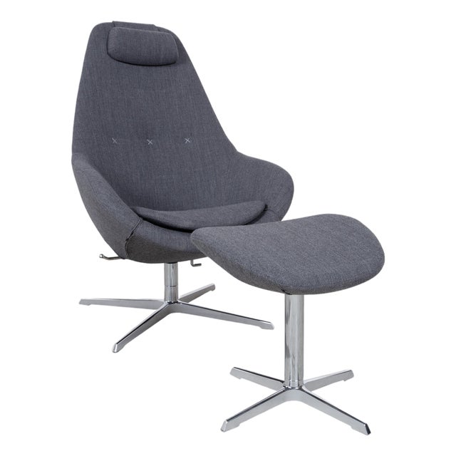 Set of Fabric Cocoon Armchair and Ottoman by Thomas Pedersen for Varier For Sale