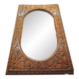 Vintage Hand Carved/Crafted Mirror For Sale