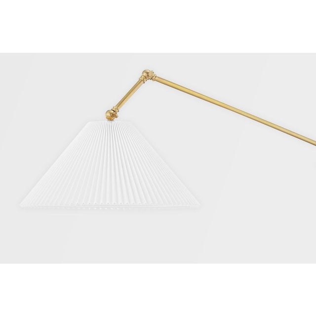 2020s Hudson Valley Lighting Mark D. Sikes Dorset Brass and Rattan 1-Light Floor Lamp For Sale - Image 5 of 6