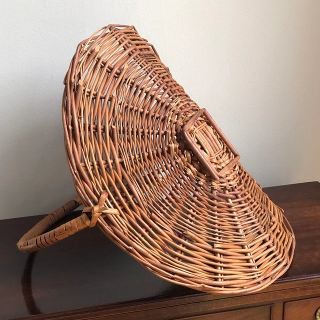 Tan Vintage European Flower Gathering Basket For Sale - Image 8 of 12