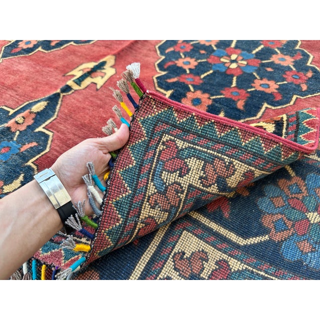 Rust Persian Karaja Heriz Hand-Knotted Wool Rug - 6'10" X 10'6" For Sale - Image 10 of 10